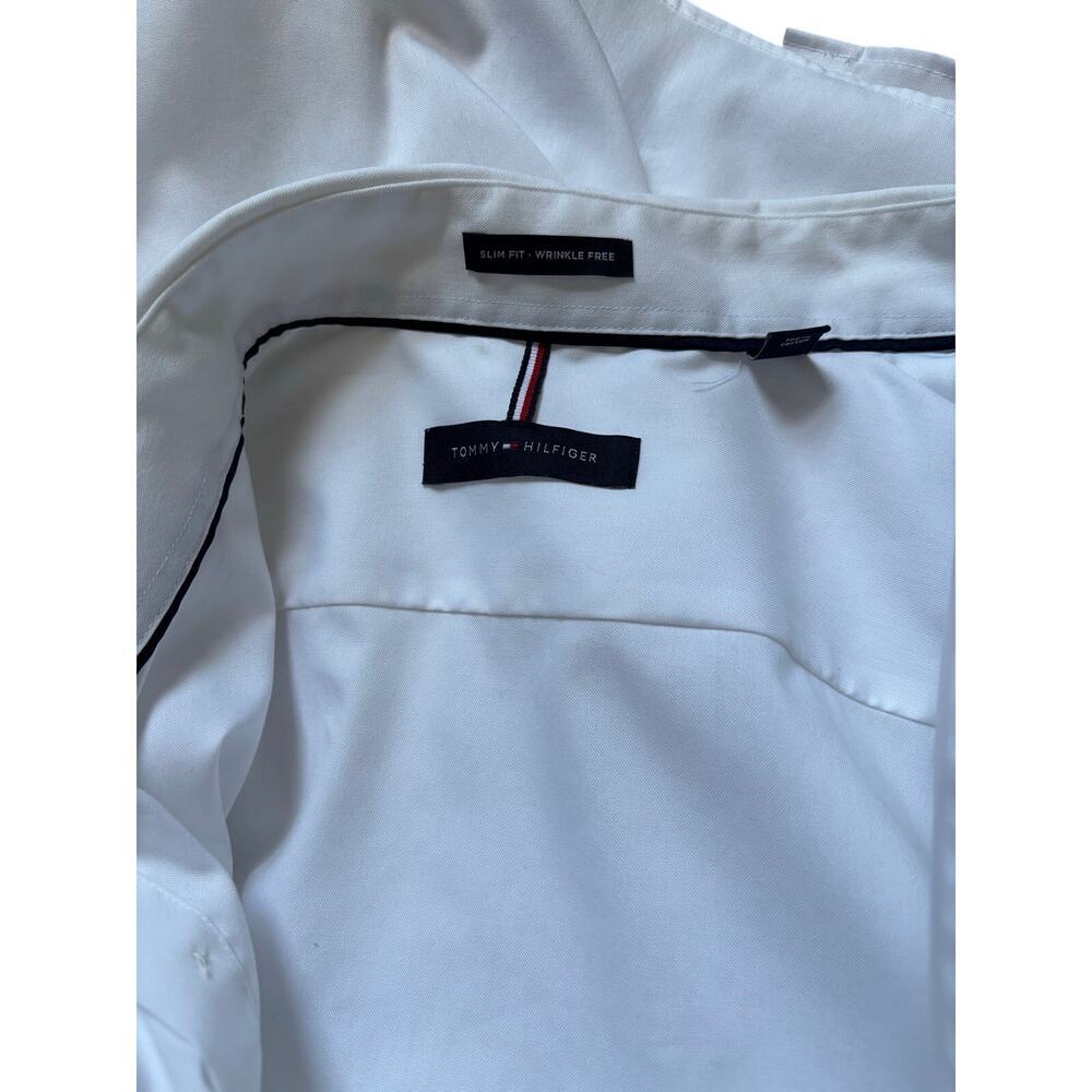 Tommy Hilfiger Men’s White Dress Shirt Button Front Long Sleeve Size 34/35 L - Picture 6 of 6